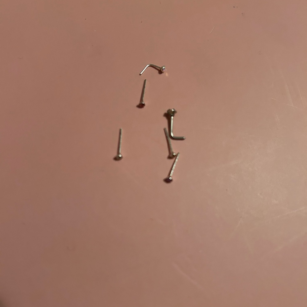 Silver Nose Studs Set